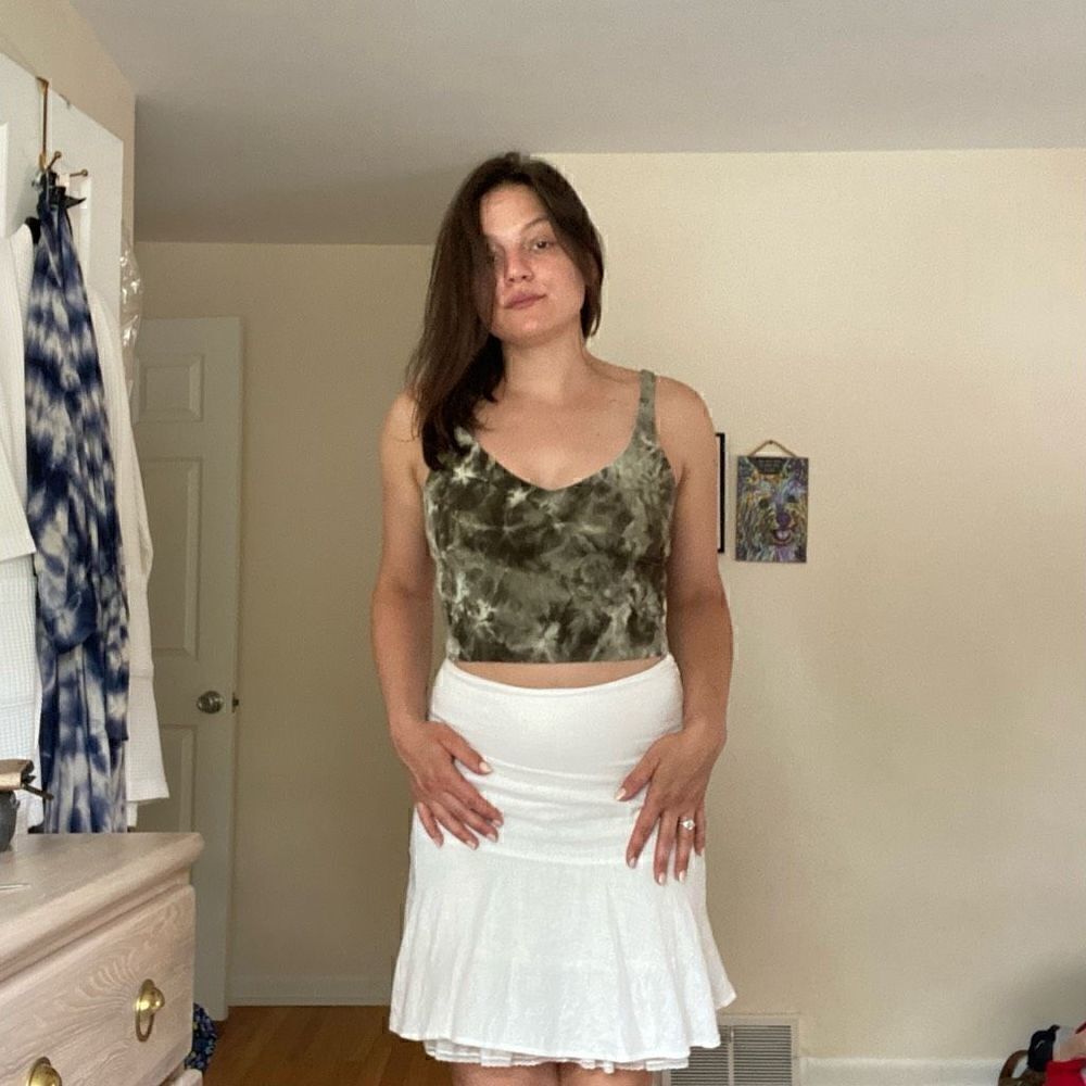 White Linen Ruffle tennis Skirt Y2K - Picture 2 of 11